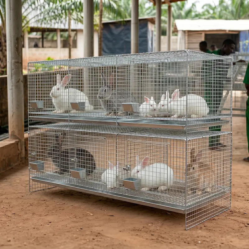 Cages Modernes Galvanisées pour Lapins - 6 Compartiments